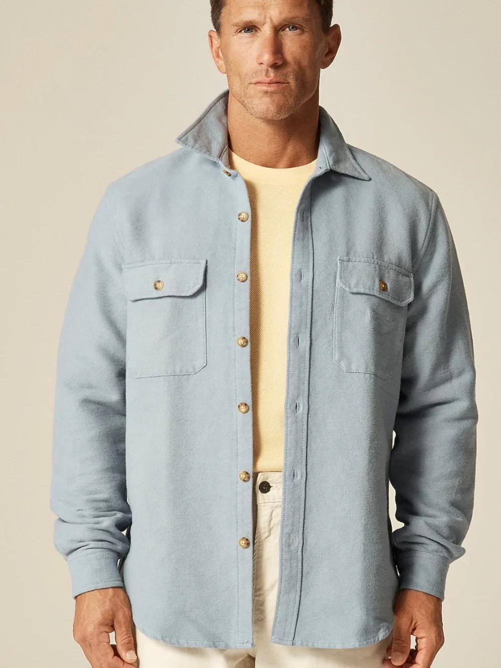 J crew Heavyweight chamois workshirt in Japanese cotton blue